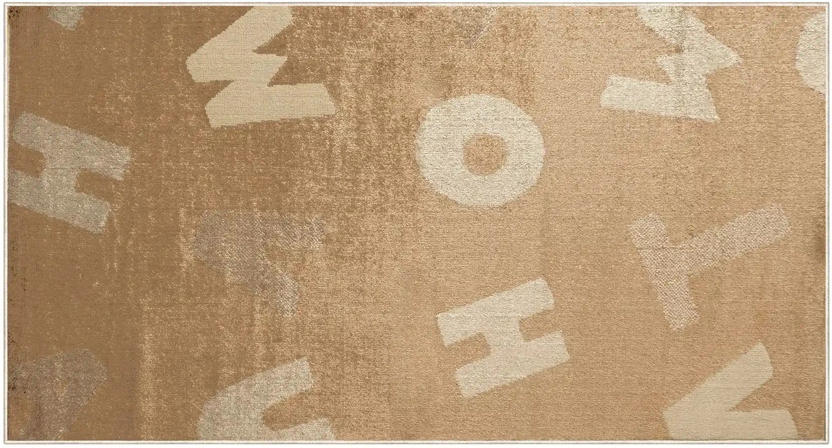 KJUT Webteppich  Alphabet ¦ beige ¦ Synthetische Fasern ¦ Maße (cm): B: 80