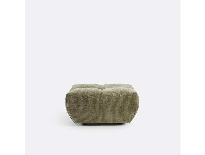 LA REDOUTE Pouf, velours côtelé vintage, L83 cm, Nuria Vert Kaki