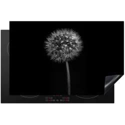 HERDABDECKPLATTE Löwenzahn - Schwarz - Floral - Botanisch Abdeckung Glaskeramikkochfeld 81.2x52 cm