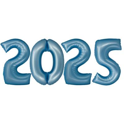 Folienballon Zahl 2025 blau Silvester XL Ballon