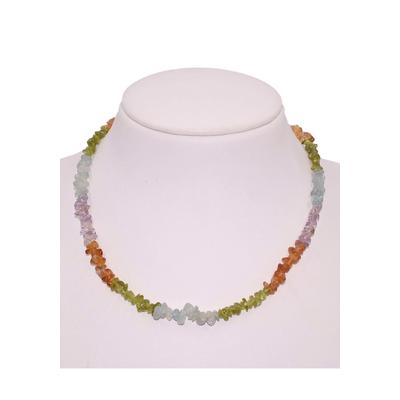 Collier FIRETTI "Schmuck Geschenk Halsschmuck Halskette Edelstein Farbstein Peridot", bunt (gelbgoldfarben, grün, hellblau, gelb, lila), Halsketten, Damen, Messing, L: 50 B: 6mm, Collier, Made in Germany - mit Amethyst, Aquamarin, Citrin, Peridot,...