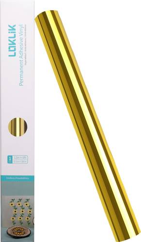 Loklik Permanent Klebefolie Vinyl Spiegelnd-Metallic 30.5 x 180cm Folie Gold