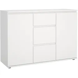 Aucune, Kommode + Sideboard, Sideboard - Weiss - 2 Türen - 3 Schubladen