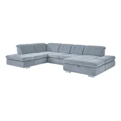 ComfortPlan Wohnlandschaft Sherman Stoff Blau Blue