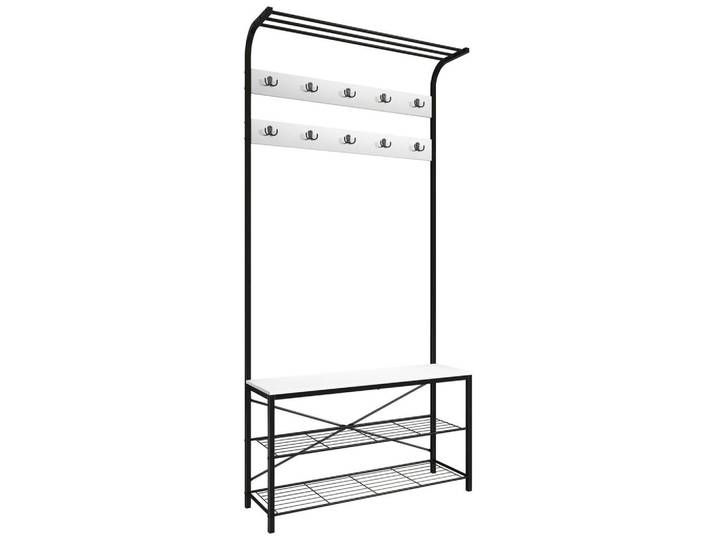 Mid.you Garderobe, Schwarz, Weiss, Metall, Holzwerkstoff, 90x190 cm, Garderobe, Garderobensets & -serien, Garderoben-Set
