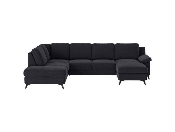 Cotta Wohnlandschaft, Dunkelblau, Metall, 6-Sitzer, U-Form, 309x204 cm, Made in EU, Stoffauswahl, Rücken echt, Wohnzimmer, Sofas & Couches, Wohnlandschaften, Wohnlandschaft U-Form