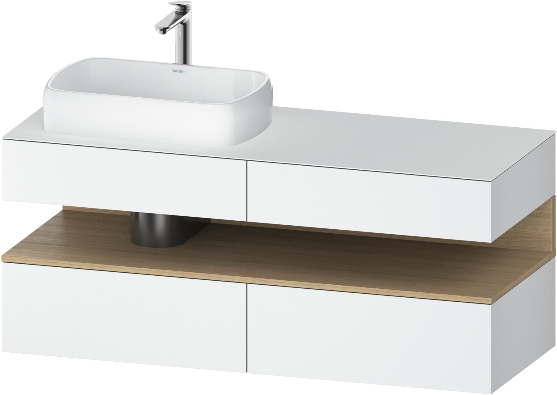 Duravit Waschtischunterschrank Qatego 140x55x60cm, E na/we m, Pl, Beck. li (QA4765030180000)