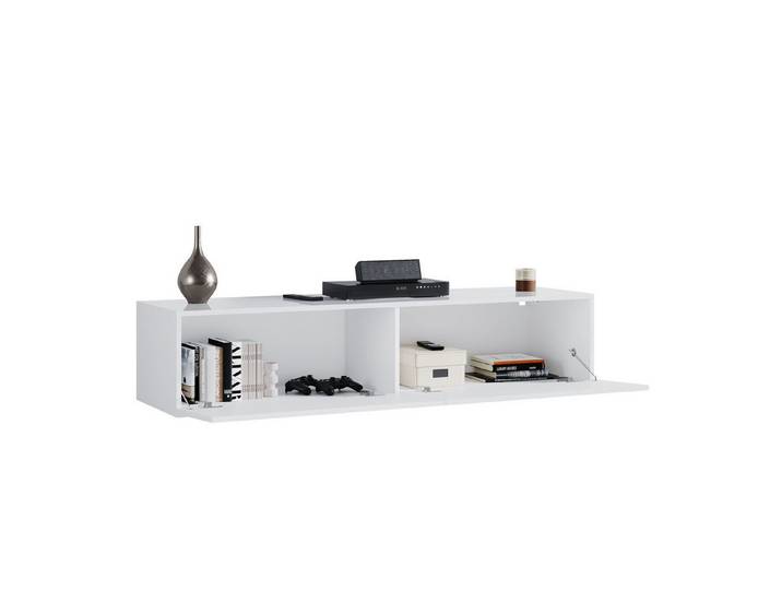 SONNI Lowboard TV Schrank TV Board Lowboard Hängend Weiß, TV Schrank