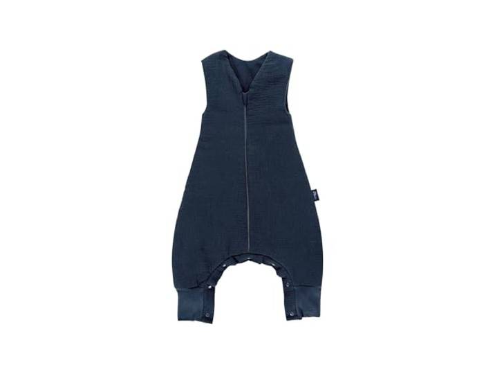 Alvi 4-Season Sleep-Overall Mull Baby Schlafsack mit Beinen, 2.0 TOG für Winter und Sommer Poseidon - Blau, 80cm