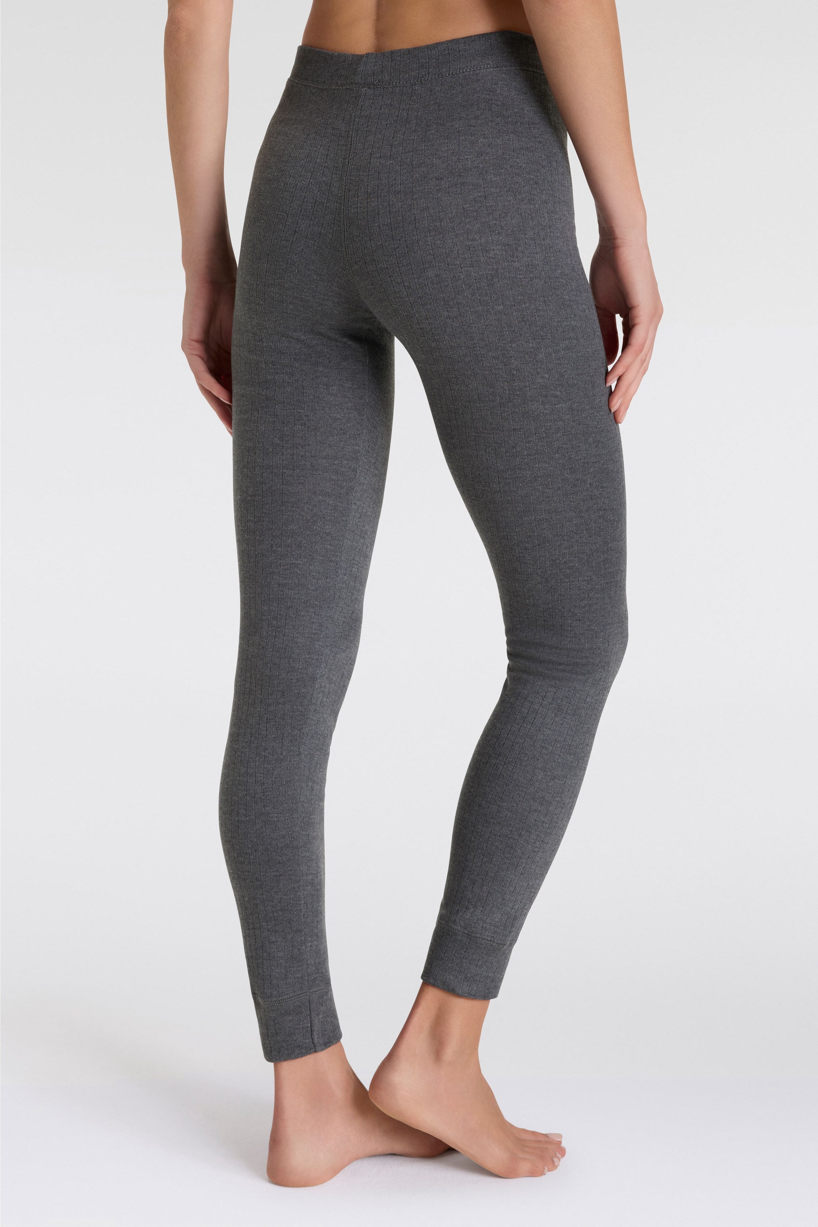 Thermounterhose HEATKEEPER "LADIES THERMAL BASIC UNDERWEAR PANTS", Damen, Gr. XL, grau (anthrazite melange), Obermaterial: 50% Baumwolle, 50% Polyester, meliert, unifarben, körpernah, Unterhosen Thermounterhose, mit Logoprägung und bequemen Bund, perfekt 