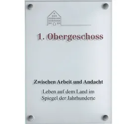 Schild I Raumschild Galerie, ESG-Glas, 297x210 mm, Lieferung inkl.Befestigungsmaterial