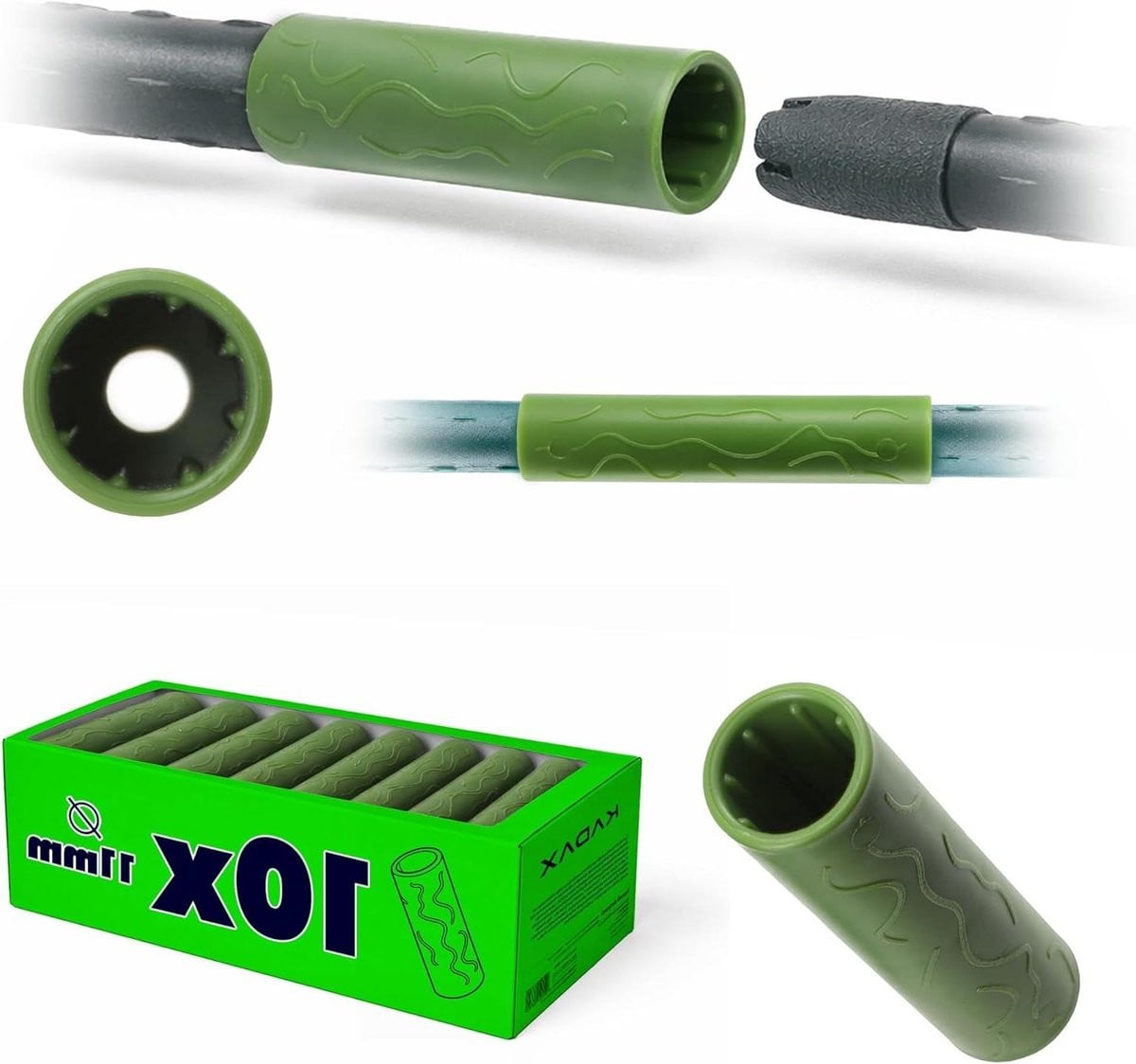 10 stuks Rechte connector Groen - Verbindingsbuis voor plantenondersteuning