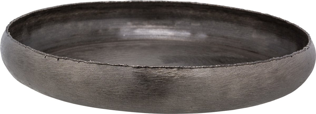 Cosy @ Home Schaal Brushed Zwart Rond B/D/H: 43 x 43 x 5,5 cm