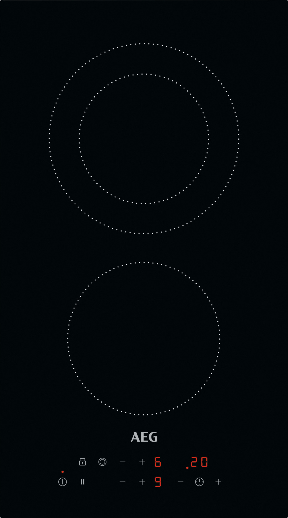 AEG HRB32310CB, Schwarz, Integriert, 29 cm, Keramik, Keramik, 2 Zone(n)