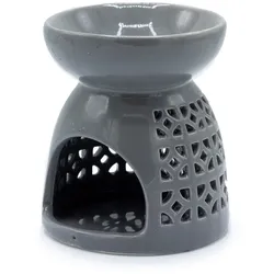 Classic Oil Burner - Morrocan Cutout - Grey