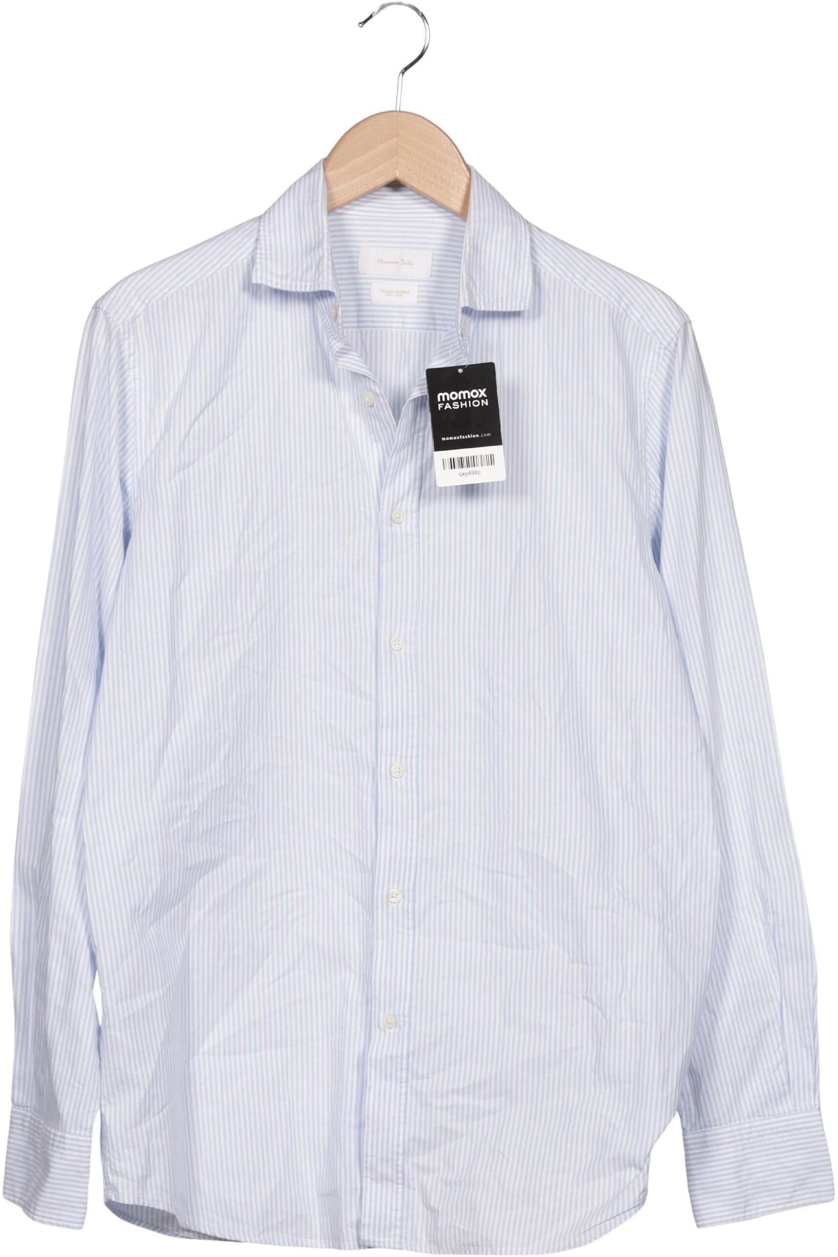 Massimo Dutti Herren Hemd, Hellblau, Gr. M, Baumwolle - Second Hand
