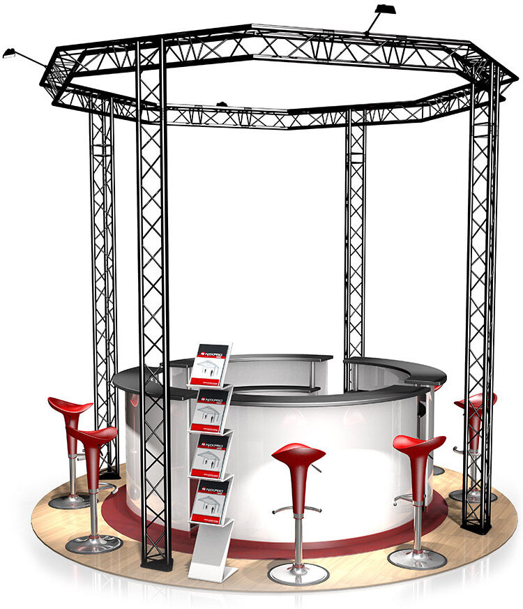 Naxpro-Truss Messestand Fd 23 - 3,5 X 3,5 X 3,5 M (Lxbxh) - 12 M² Schwarz