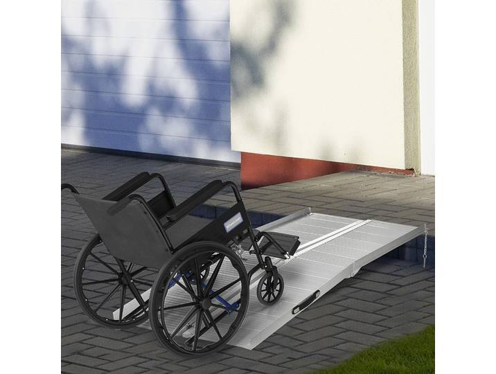 HOMCOM Rampe Pliable Antidérapante 183x72cm Aluminium