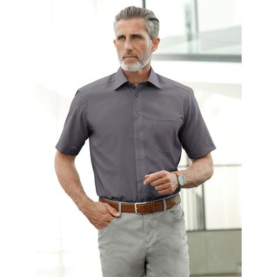 Langarmhemd MARCO DONATI, Herren, Gr. 39/40, Normalgrößen, grau (anthrazit), 100% Baumwolle, unifarben, klassisch, Hemden