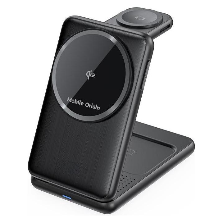 Mobile Origin 3in1 Foldable Qi2 Charger PW8 black (15 W) (MO-FCH-PW8-BLK)