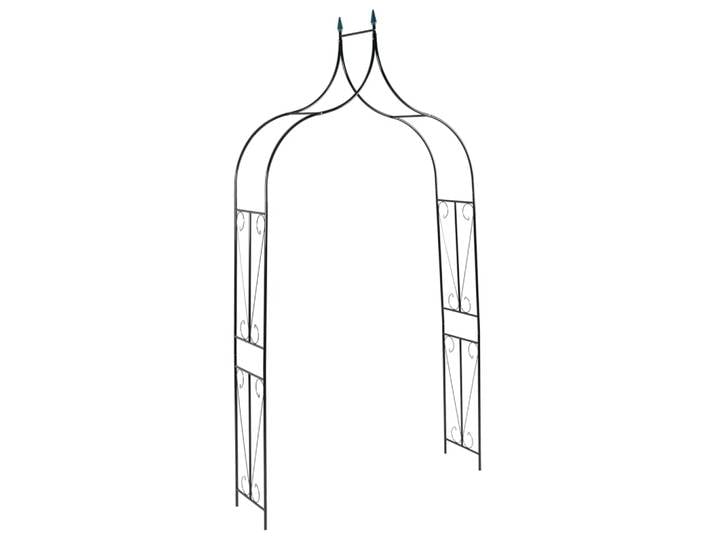 Arche de jardin vert foncé 142x37x275 cm en fer, pergola décorative d'extérieur, support pour roses, arche de jardin en fer