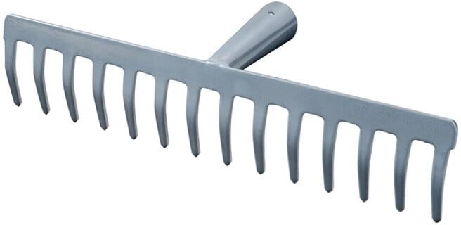 Râteau de cantonnier l. de travail 345 mm L. des dents 55 mm, 14 dents avec doui ; Industrial Quality Supplies (R104-14T)