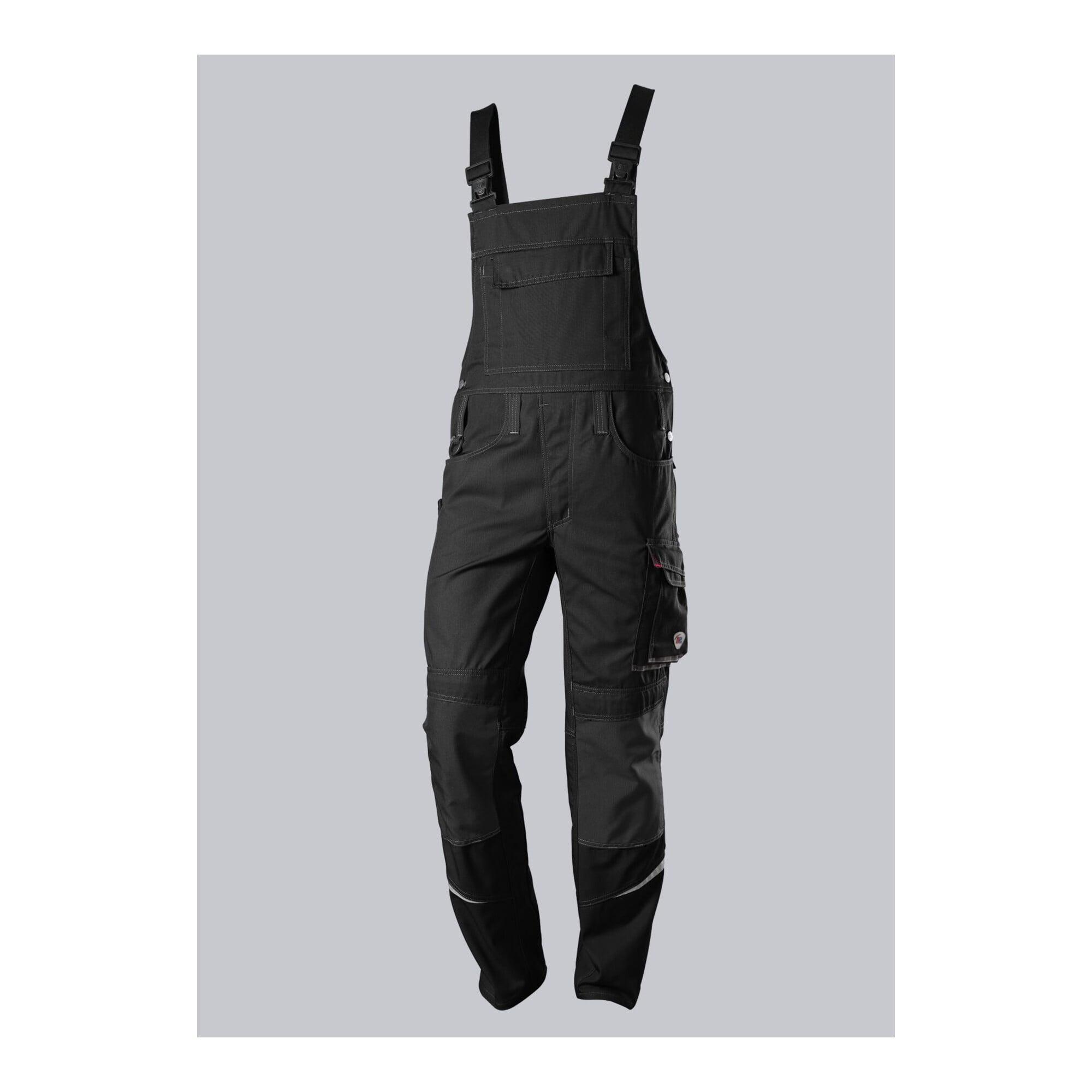 BP® Komfort-Latzhose mit Reflexelementen und Kniepolstertaschen, schwarz, Gr. 48, Länge n (1804-720-32-48-n)