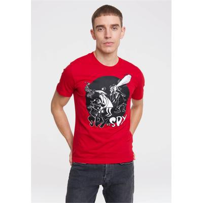 T-Shirt LOGOSHIRT "Mad - Spy vs Spy - Club", Herren, Gr. XS, rot, 100% Baumwolle, bedruckt, normal, Rundhals, Shirts T-Shirt, mit Spy vs Spy-Print