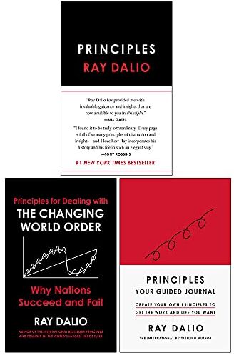 Simon and Schuster Ray Dalio Collection 3 Books Set (Principles Life and Work, Principles for Dealing with the Changing World Order, Principles Your Guided Journal)