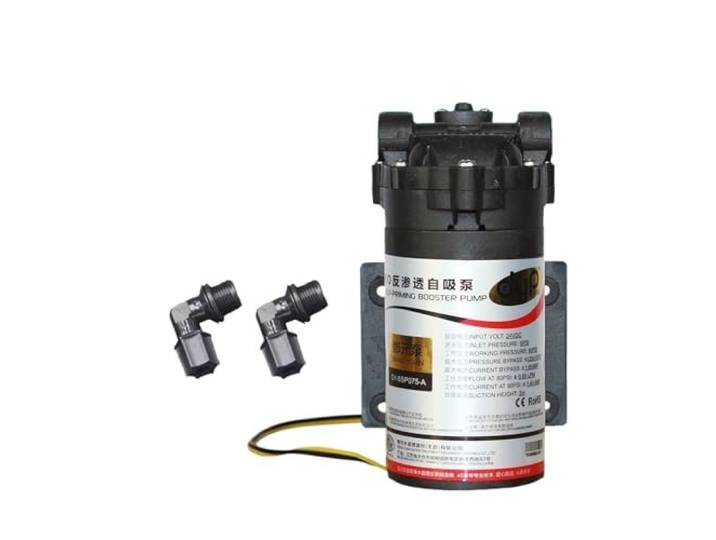 Wasserfilter DC24V 80 psi, Wasserfilterteile, Wasserreiniger 75 GPD Umkehrosmosemaschine, Selbstzündungspumpe(75g Self Priming)