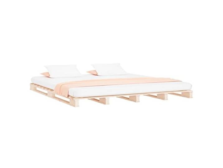 vidaXL Massivholzbett Bett Holzbett Bettgestell Bettrahmen Doppelbett Palettenbett Schlafzimmerbett Palettenmöbel 200x200cm Kiefer