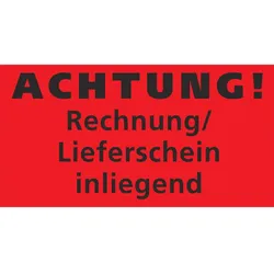 VEPATIM 5000x Hinweisetiketten Warnetiketten rot RECHNUNG /LS. INLIEGEND 145x76mm