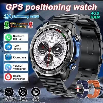 Uplift Treasures Military GPS Smart Watch With Offline Maps black Steel 2a 1000mah Offline Map