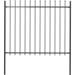 vidaXL Gartenzaun mit Speerspitze Stahl 181 x 150 cm Schwarz