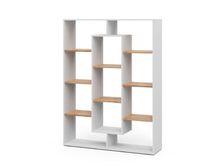 Vicco Raumteiler, Weiß/Goldkraft Eiche 107.2 x 143 cm zur Raumtrennung und flexiblen Aufbewahrung einsetzbar