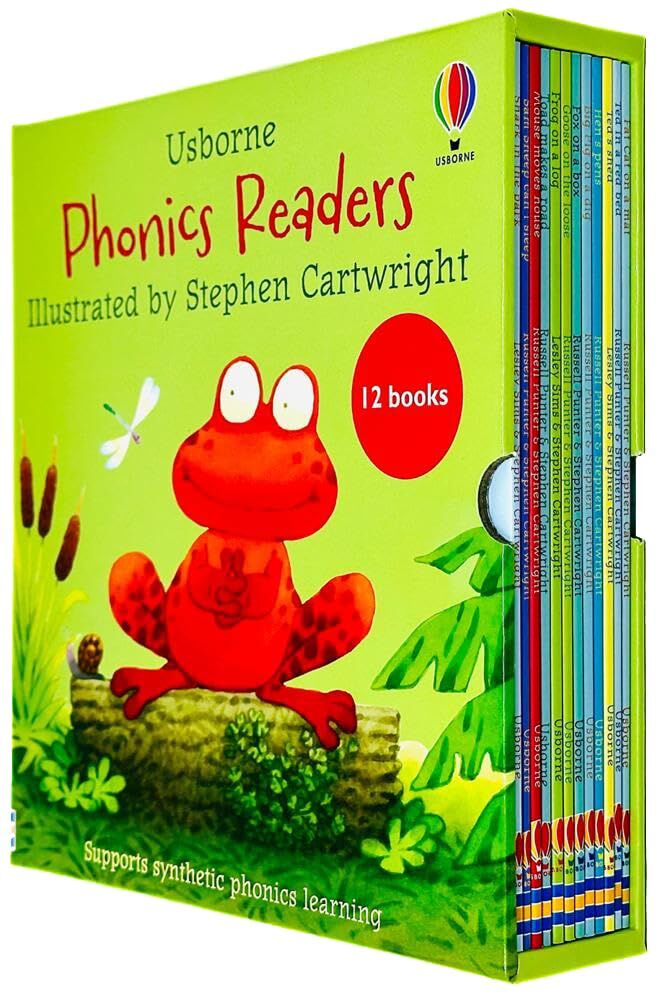 Usborne Phonics Readers Collection 12 Books Set by Phil Roxbee Cox - Paperback - Ages 3-5 - Rhyming Phonics Stories for Beginner Readers