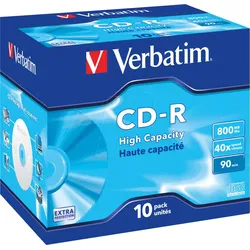 VERBATIM 43428 - CD-R, High Capacity, 800 MB, 40x, 10er Pack Jewel Case