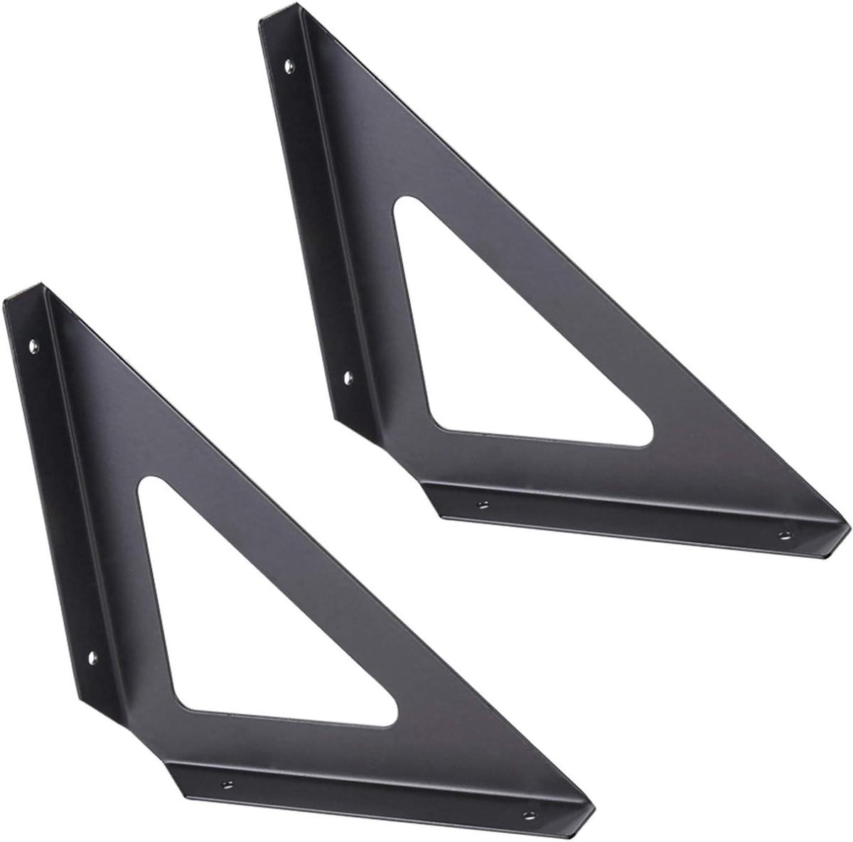 Zwarte robuuste ijzeren plankhouders voor wandmontage, 19 cm