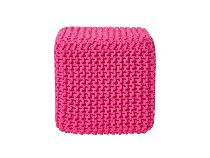Homescapes Strick-Pouf pink, Sitzwürfel 35/35/35 cm, Pink, Uni, Quadratisch, 35x35x35 cm, Wohnzimmer, Sessel, Hocker & Hockerbänke, Sitzwürfel