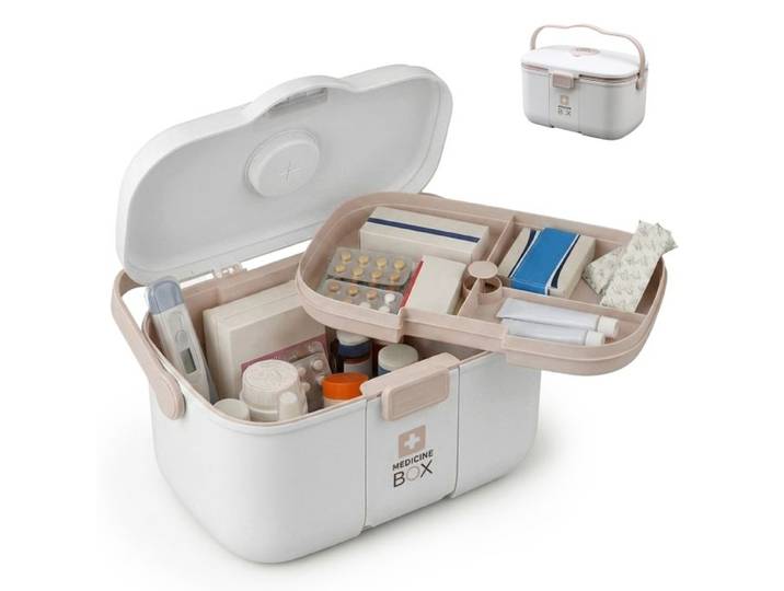 Relaxdays Boîte à médicaments en plastique