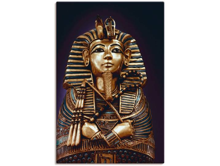 Wandbild ARTLAND Grabbüste von König Tutanchamun , gold (farbe bild(er): goldfarben), B:40cm H:60cm, Bilder, Wandbild, als Leinwandbild, Poster in verschied. Grössen