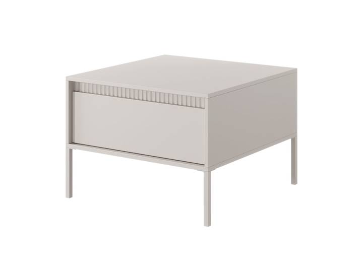 Falsetto Couchtisch mit Schublade und geriffelter Front 68x68 cm