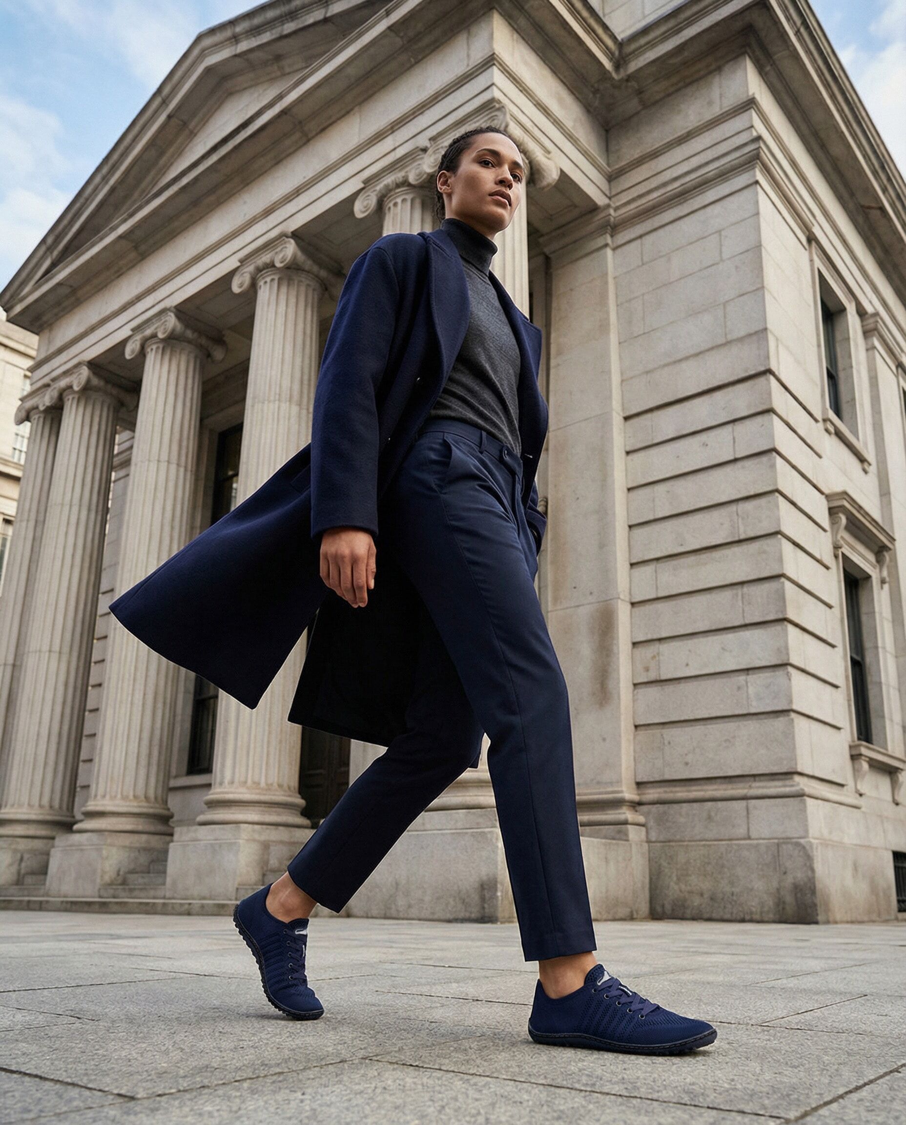 Barfußschuh LEGUANO "GO", Damen, Gr. 43, blau, Textil, Schuhe Barfußschuh, Schnürschuh, Halbschuh, der das taktile Empfinden verstärkt