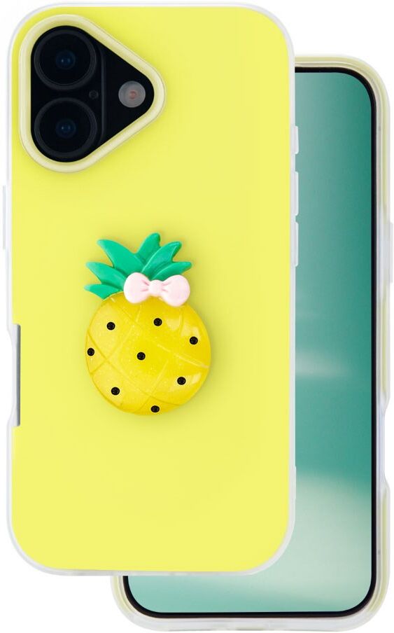 iPhone 16 TFO 3D Frugt Case - Ananas