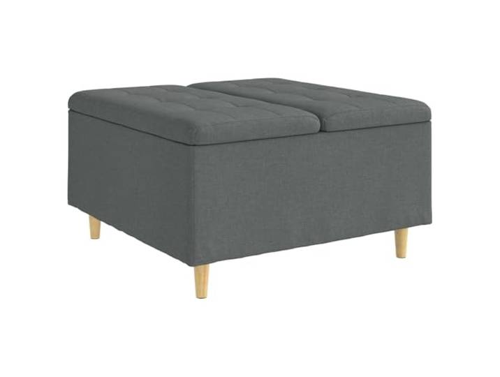Kaorsrow Aufbewahrungsottomane Dunkelgrau 80x80x45cm Stoff Polsterhocker Bequeme Sitzbank mit integriertem Innenfach für Ordnung im Wohnzimmer, Flur und Schlafzimmer.