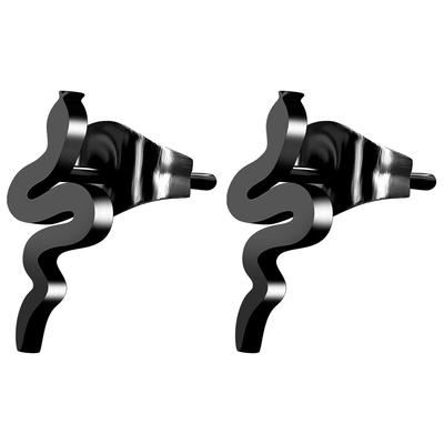 Paar Ohrstecker ADELIA´S "Ohrringe – Ohrstecker aus Edelstahl", Damen, Gr. Damen, Edelstahl, schwarz, Ohrringe, Schöne Geschenkidee zum Valentinstag