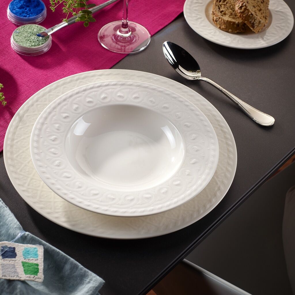 Esslöffel VILLEROY & BOCH "Tafellöffel Kreuzband Septfontaines 203 mm 6er Set silber", silber, B:5,5cm L:21,5cm, Esslöffel, Spülmaschinenfest
