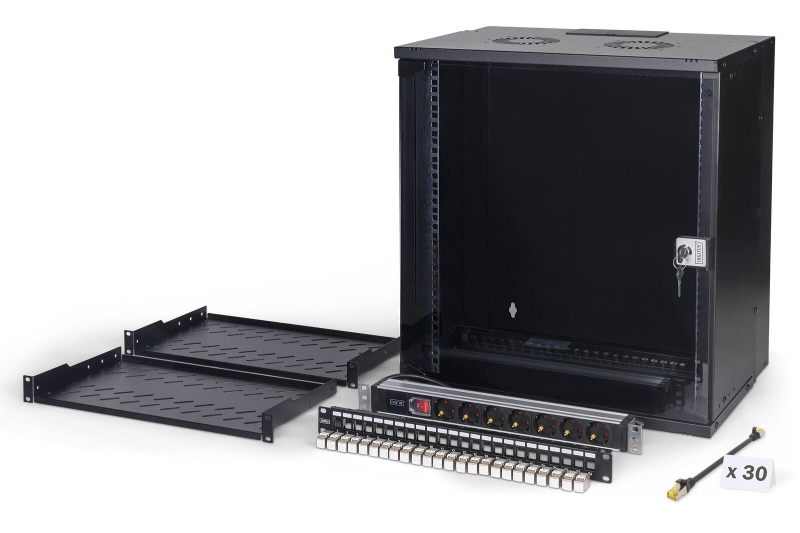 Digitus Netzwerk-Set SOHO Pro, 483 mm (19") - 12HE, 540 x 400 mm (B x T) DN-49207-SET