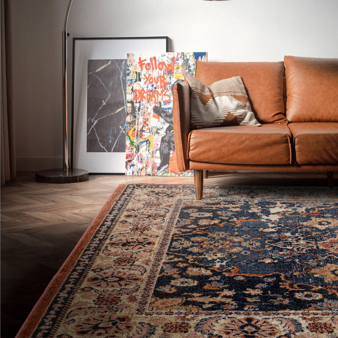Latitude Vive Anthonyville Rectangle Oriental Dhurrie Area Rug Orange;Blue Rectangle 120 x 170cm