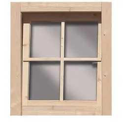Karibu Kippfenster für Holzhäuser geeignet für 28 mm Wandstärke Echtglas